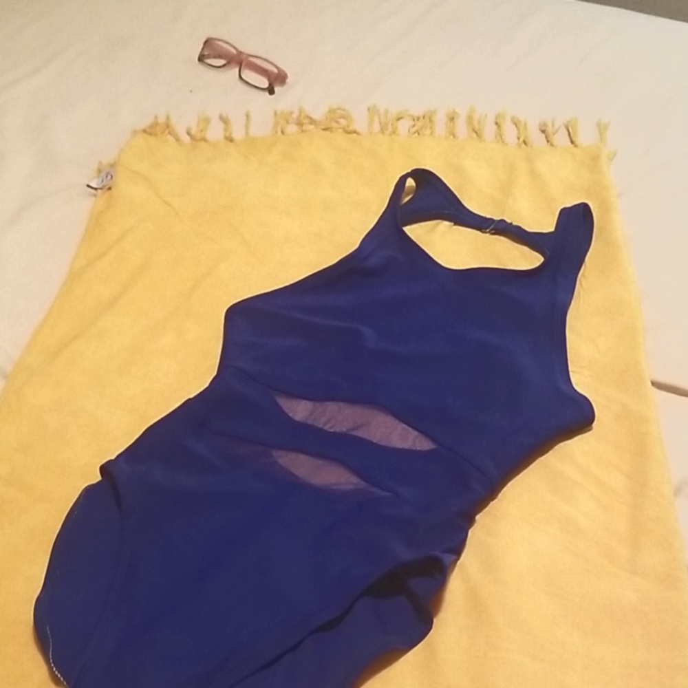 Blue bathing suit with wrap